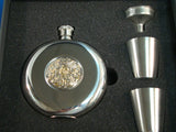Flask Set Round - Celtic Knot Gilt