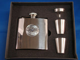 Flask Set Hip - Celtic Knot with Black Stone