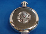 Flask Round - Celtic with Black Stone