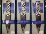 Celtic Knot Pewter Handle Sgian with Stone