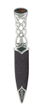 Celtic Knot Pewter Handle Sgian with Stone